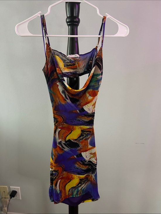 Rumours Dresses & Skirts - Rumours Print Cowl Neck Slip Dress in Multicolor